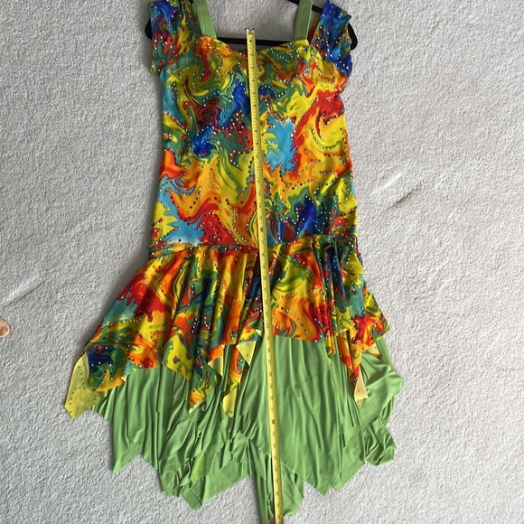 Custom Multicolored Latin Ballroom Dance Competition Dress - Picture 6 of 6